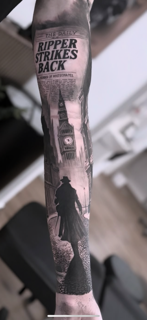 Sleeve tattoo jack the ripper